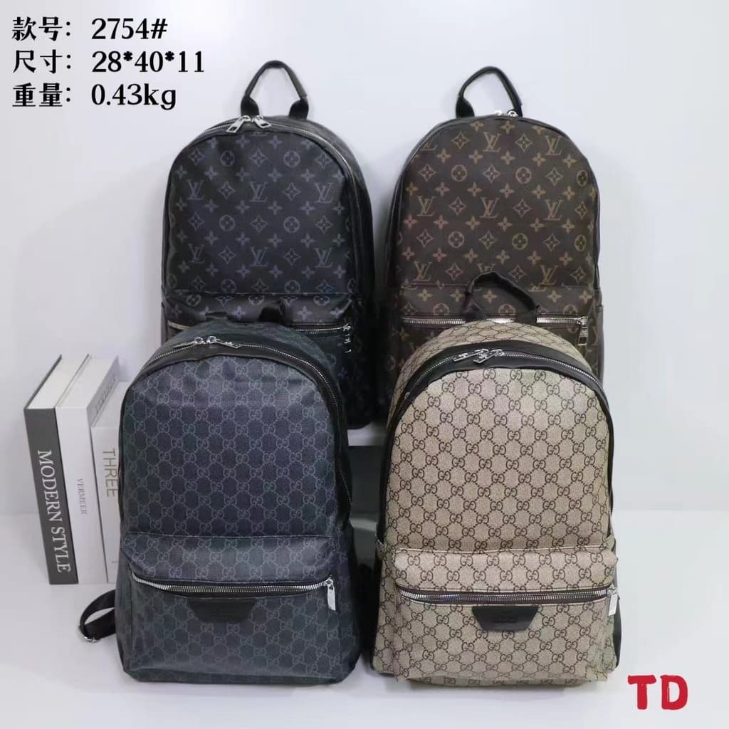 Gucci 2754 Black GG Supreme Backpack