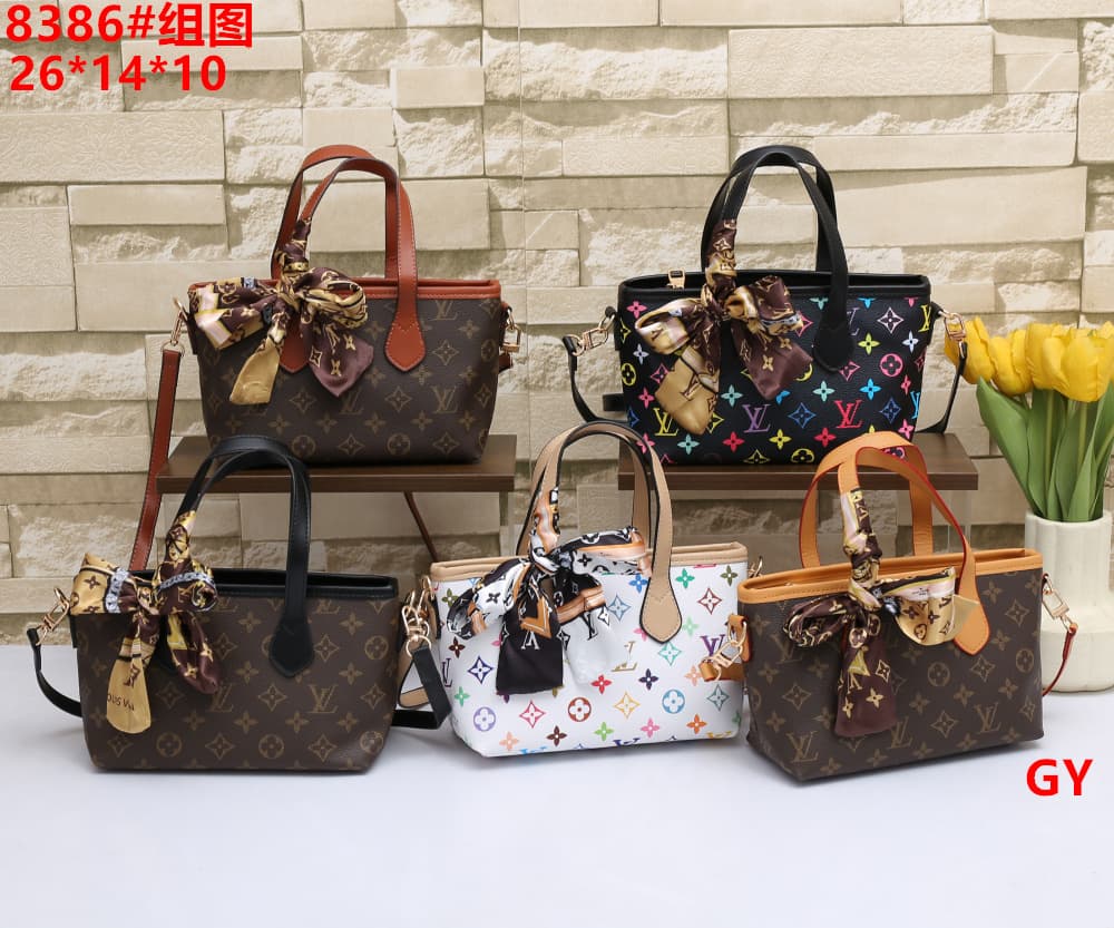 Louis Vuitton 8386 Classic Monogram Tote Bag with Black Trim