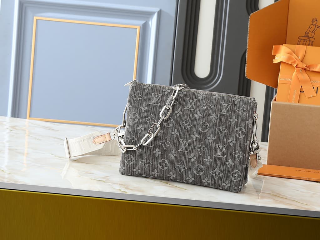 Louis Vuitton Grey Monogram Jacquard Denim Pochette Shoulder Bag