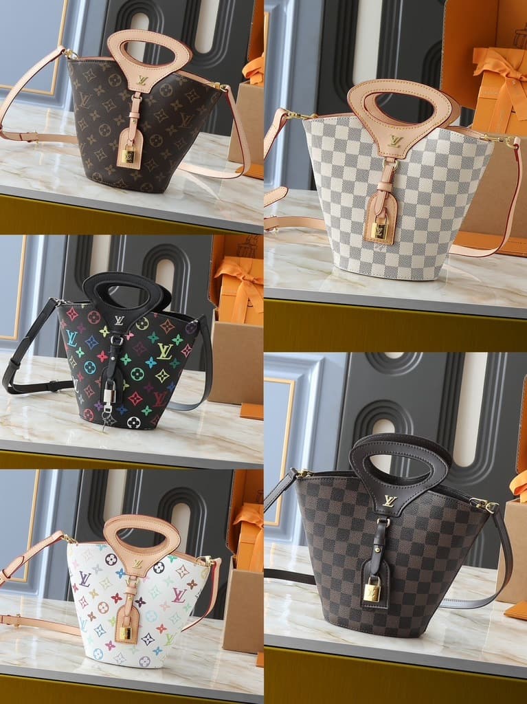 Louis Vuitton Damier Azur Cut-Out Handle Bucket Bag