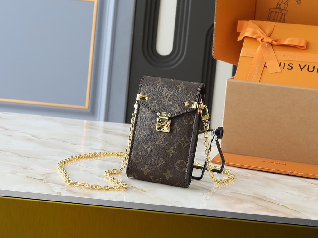 Louis Vuitton Classic Monogram Vertical Trunk Phone Bag