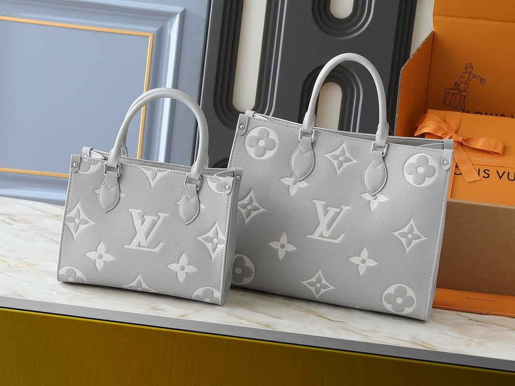 Louis Vuitton Grey Giant Monogram Empreinte OnTheGo Bag (Small)