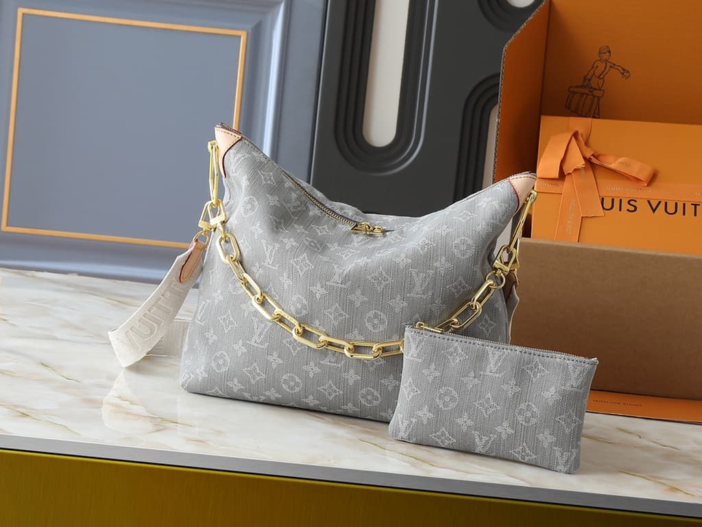 Louis Vuitton Monogram Denim CarryAll Hobo Bag - Grey