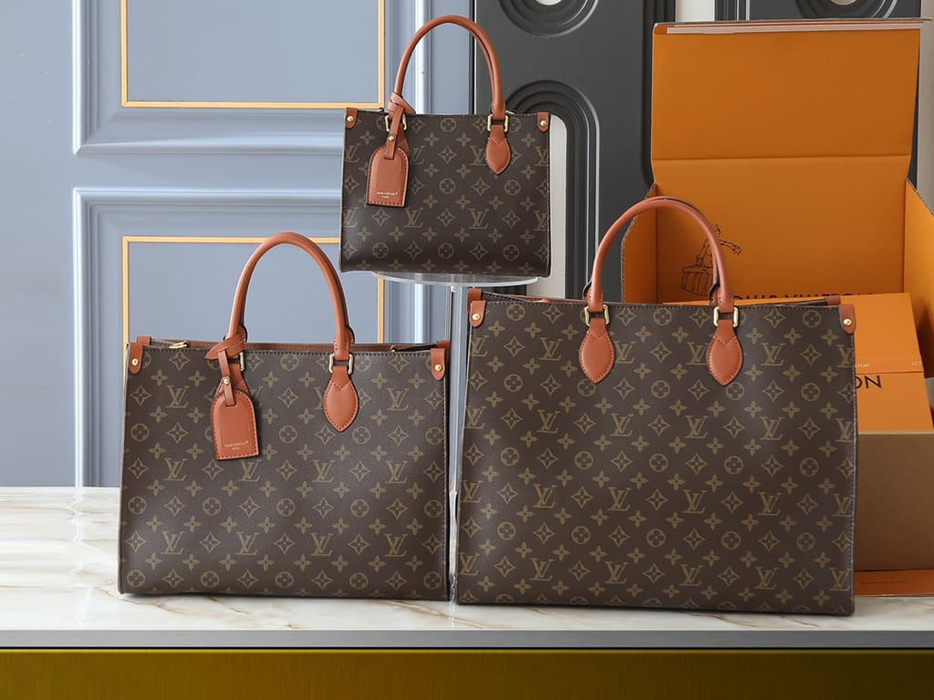 Louis Vuitton Monogram OnTheGo Tote Bag GM - Cognac Handles