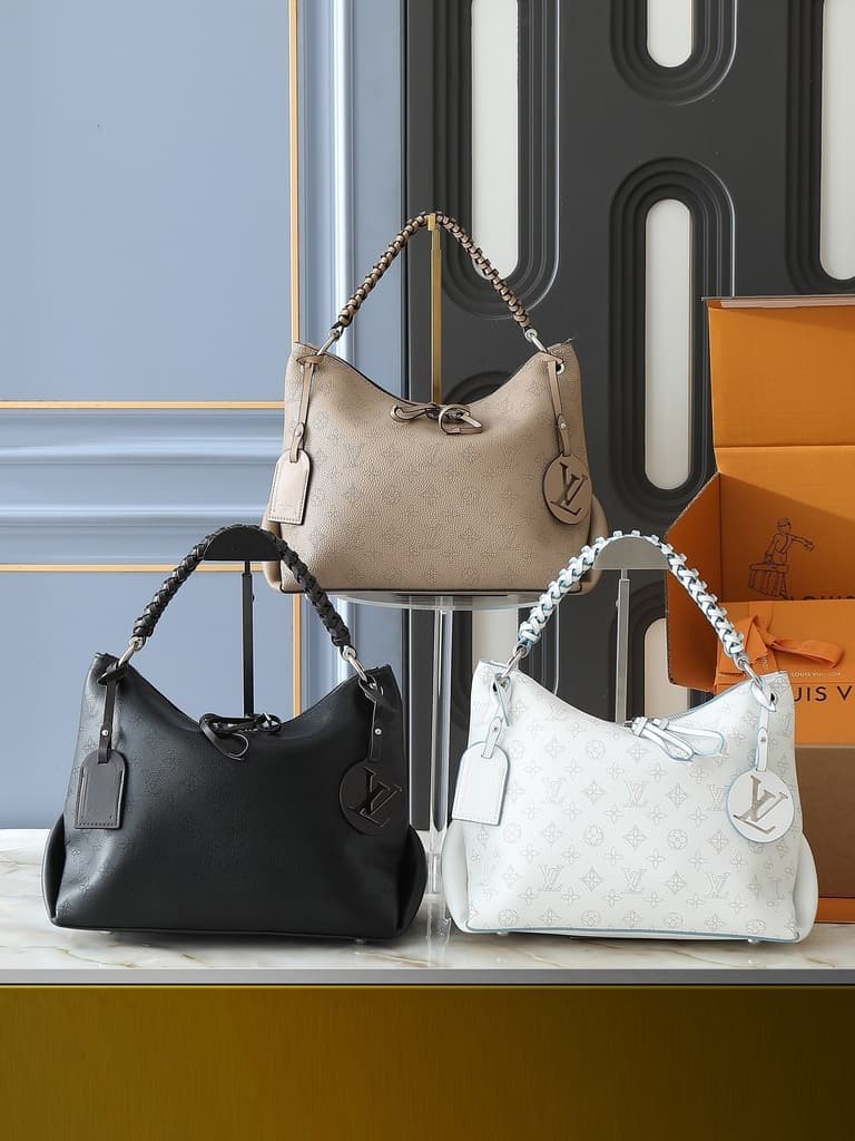 Louis Vuitton Mahina Carmel Hobo Bag
